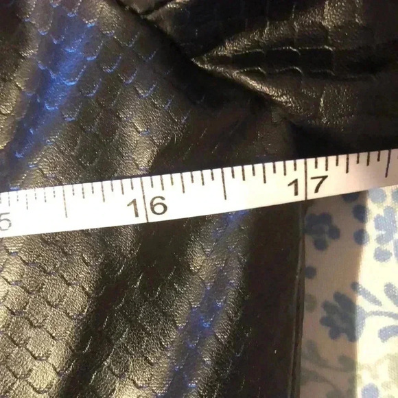 Chic Black Leather Jacket.
Snake Embossed Faux Leather Embellished Blazer - Picture 14 of 17